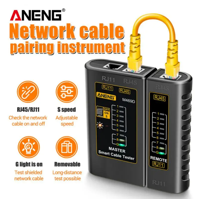 M469D RJ45 Cable lan tester Network Cable Tester RJ45 RJ11 RJ12 CAT5 UTP LAN Cable Tester Networking Tool network Repair