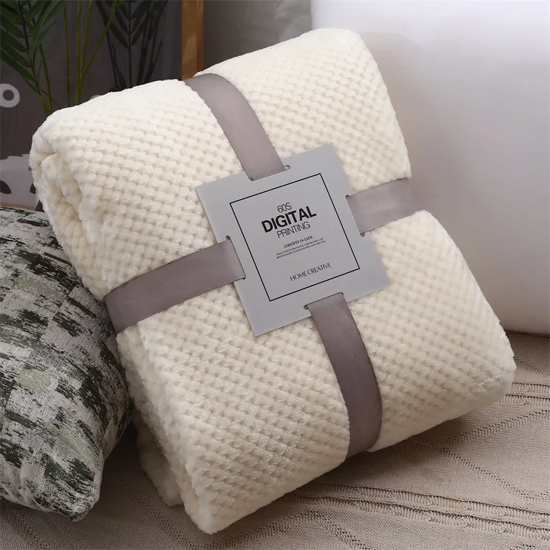 Home Textile  AliExpress Fluffy Plaid Winter Bed Blanket Warm Soft Coral Fleece Throw Blanket Sofa Cover Bedspread On The Bed For Kids Home Decor Textile