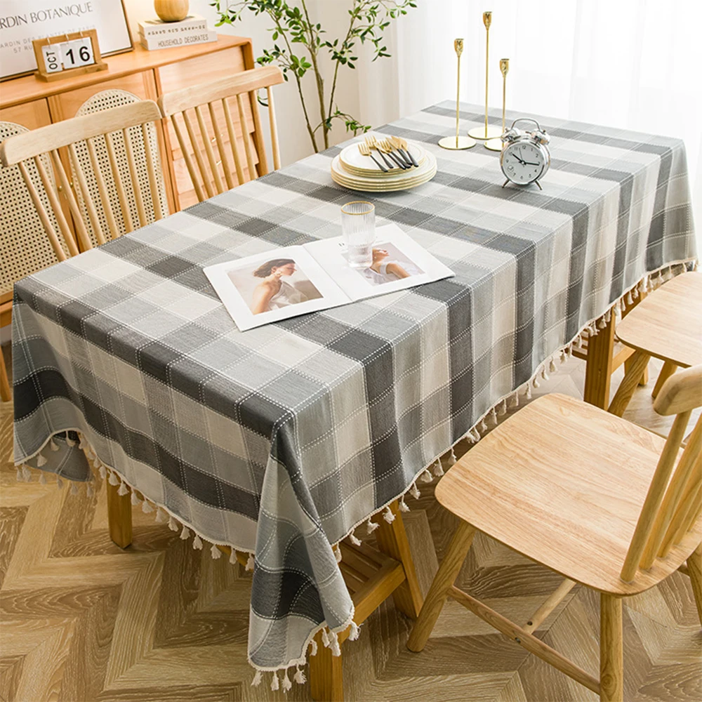 Home Textile  AliExpress Table Cloth Plaid Waterproof Oil-proof No-wash Rectangular Tablecloths Wedding Elegant Table Clothes for Dining Table 140x200cm