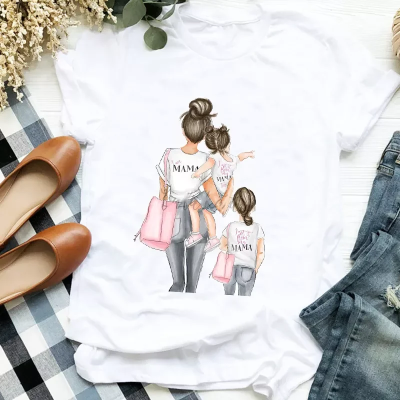 Shirt Love Fashion Clothes Daughter Mom 90s Cartoon Mother Fashion Ladies Graphic Printed Tee Top Tshirt Female T-shirt