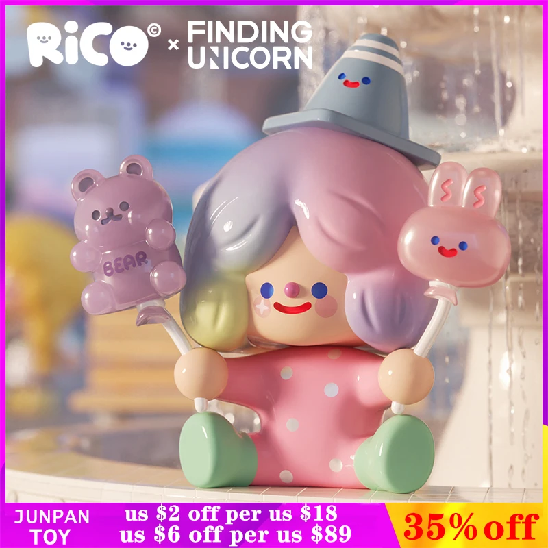 Original Finding Unicorn Rico Happy Factory Series Surprise Blind Box Toy Kawaii Anime Figure Guess Bag Model Figurines Girl Toy