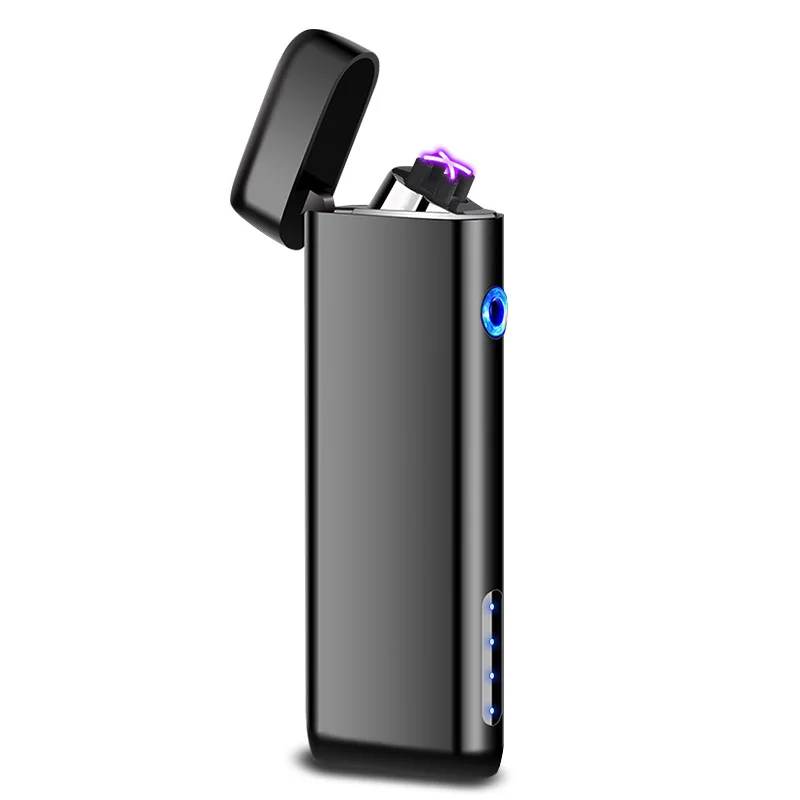 Household Merchandises Metal windproof mini USB rechargeable lighter long lady's cigarette lighter usb lighter  lighters smoking