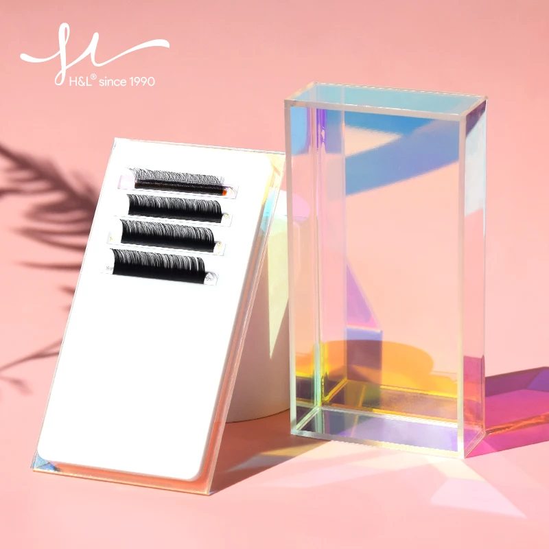 H&L Super high beauty lashes storage Rainbow box Acrylic material dust-proof, dust-proof, solid and compression resistant