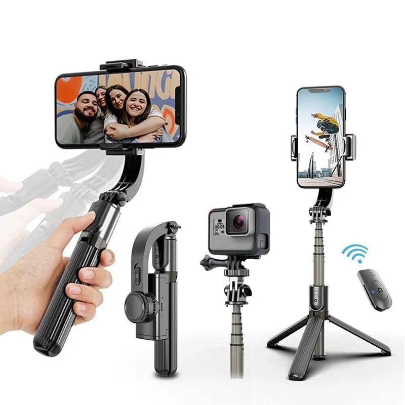 Camera & Photo  AliExpress 2022 New Gimbal Stabilizer For Phone Automatic Balance Selfie Stick Tripod With Bluetooth Remote For Smartphone Gopro Camera