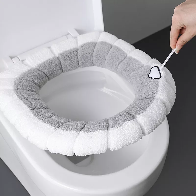 Universal Toilet Seat Cover Pumpkin Pattern Closestool Mat Soft Warm Toilet Seat Cushion Bathroom Toilet Lid Accessories