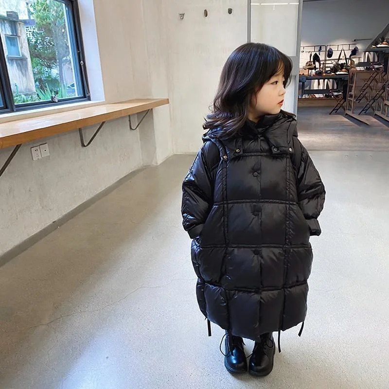 Girl's Padded Jacket Winter Coat  Solid Color Thickened Mid-Length Padded Jacket Children's Warm Clothes Soft And Comfortable