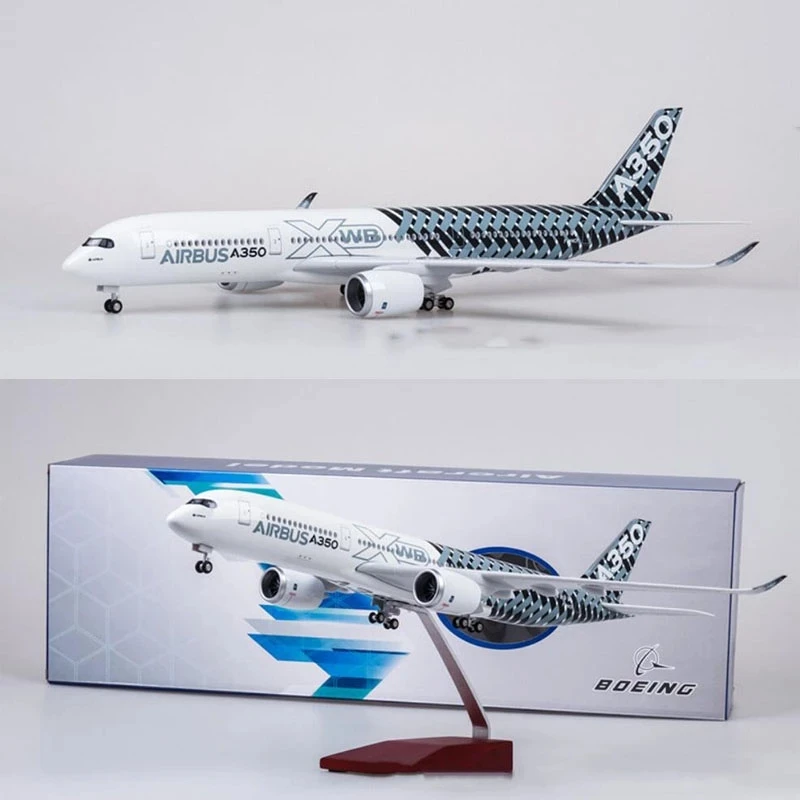 47CM 1/142 Scale Airplane Airbus A350 Prototype XWB Airline Plane Model W Light Wheel Diecast Plastic Resin Plane For Collection