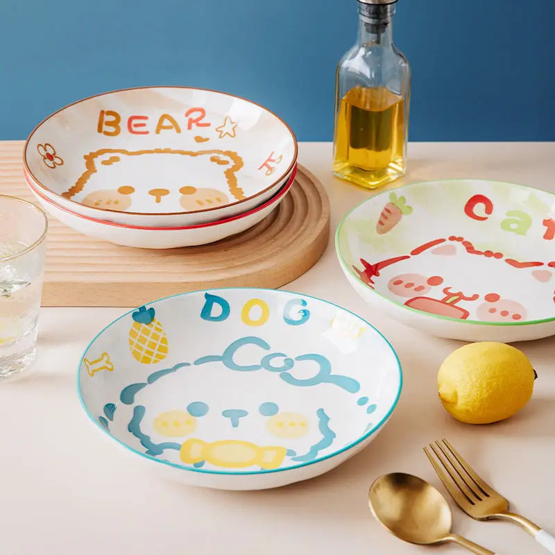 Children's ceramic super cute rice plate