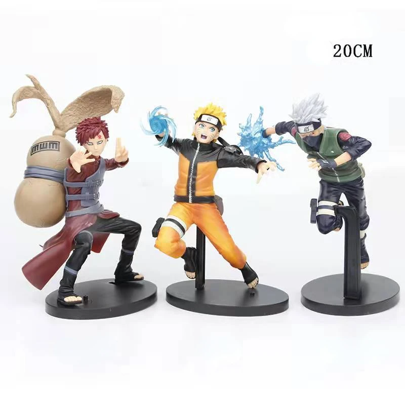 3pcs/set Chess Naruto Sakura Action Figures Uchiha Gaara Kakashi Model Anime Figurines for Decoration Collection Gift Toys