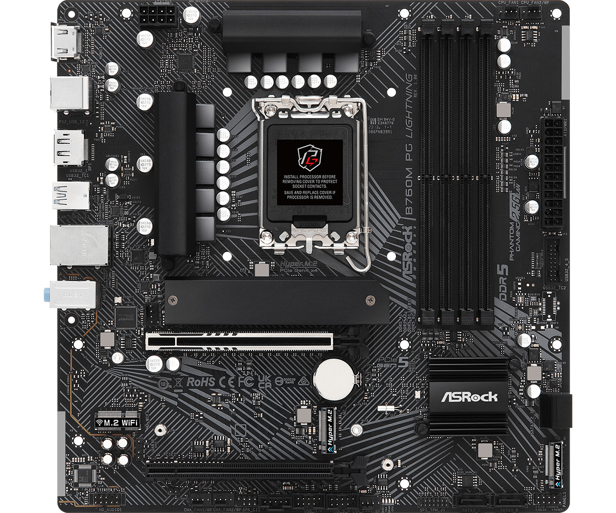 Комплектующие  Allsoft Материнская плата ASRock LGA 1700 Intel B760 B760M PG LIGHTNING