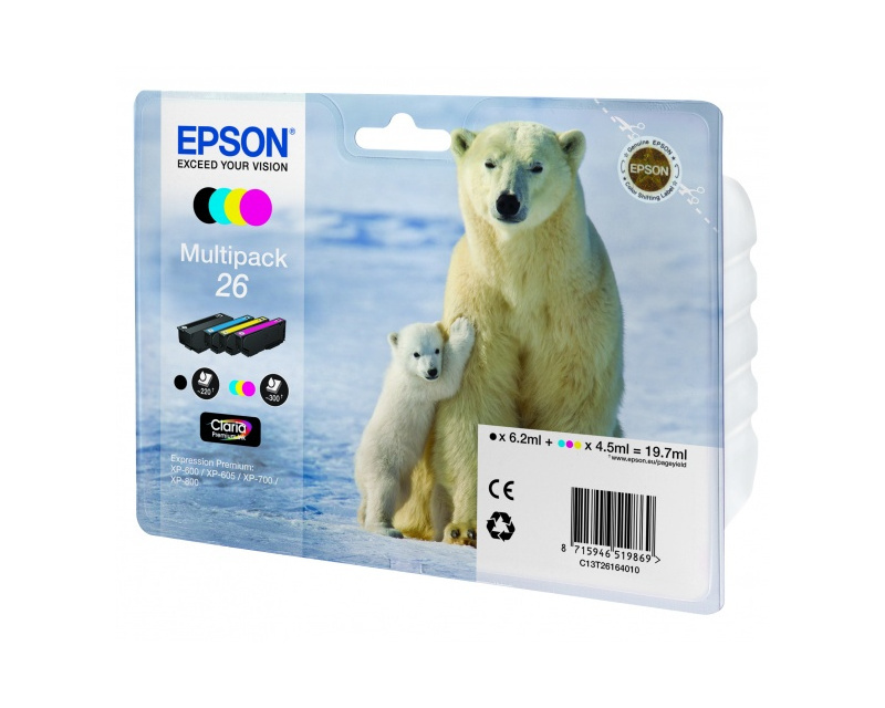 Картридж черный, голубой, пурпурный, желтый Epson C13T26164010