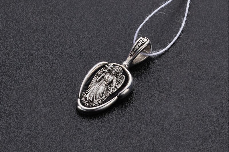 Образки серебро с родием  Ангельская 925 Образок Ангел-Хранитель