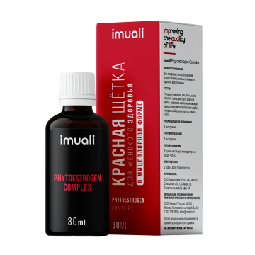 Женское здоровье IMUALI, Красная щетка в мицеллярной форме Phytoestrogen Complex, фитогормоны для женского и мужского здоровья, жидкость, 30 мл