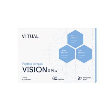 Глаза и зрение VITUAL, VISION 3 Plus (настройка остроты зрения и повышение концентрации внимания), капсулы, 60 шт.