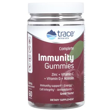 Витамин D Trace Minerals, Complete Immunity, со вкусом вишни, жевательные таблетки, 60 шт.