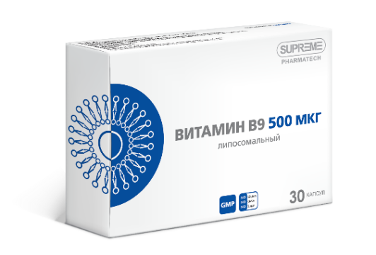 Детоксикаторы Supreme Pharmatech, Липосомальный витамин B9, капсулы, 30 шт.