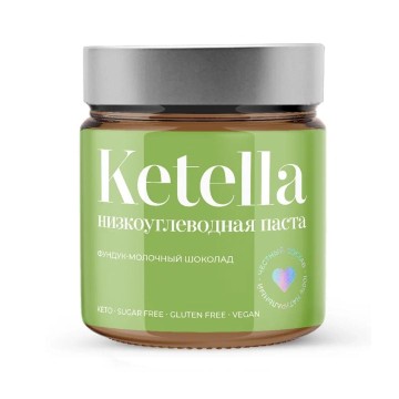 BeautyBite, Кето-паста «Ketella» шоколадно-фундучная, 180 г