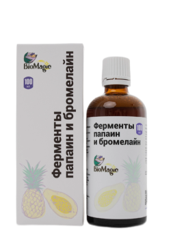  BioMagic, Ферменты папаин и бромелайн, жидкость, 100 мл