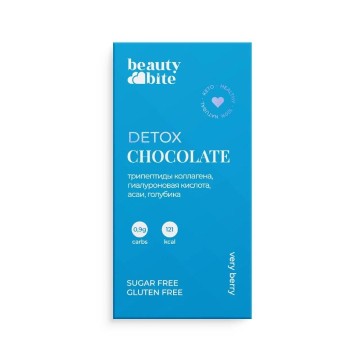 BeautyBite, Шоколад «Beauty Bite Detox», с асаи и голубикой, 20 г