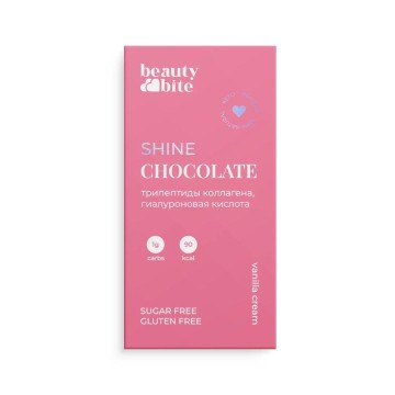 BeautyBite, Шоколад «Beauty Bite Shine» ванильный крем, 20 г