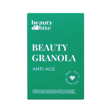 BeautyBite, Beauty Гранола функциональная низкоуглеводная Anti-AGE (без сахара), 125 г