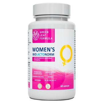 Волосы, ногти и кожа  Itab Green Leaf Formula, WOMEN'S BIOLACTONORM (для интимного здоровья женщины), капсулы, 60 шт.