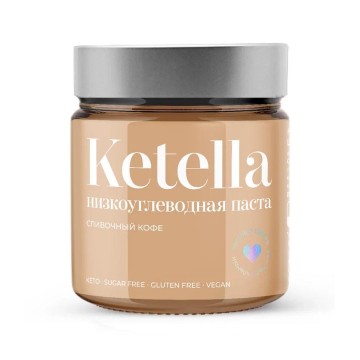 BeautyBite, Кето-паста «Ketella» шоколадно-миндальная со вкусом кофе, 180 г