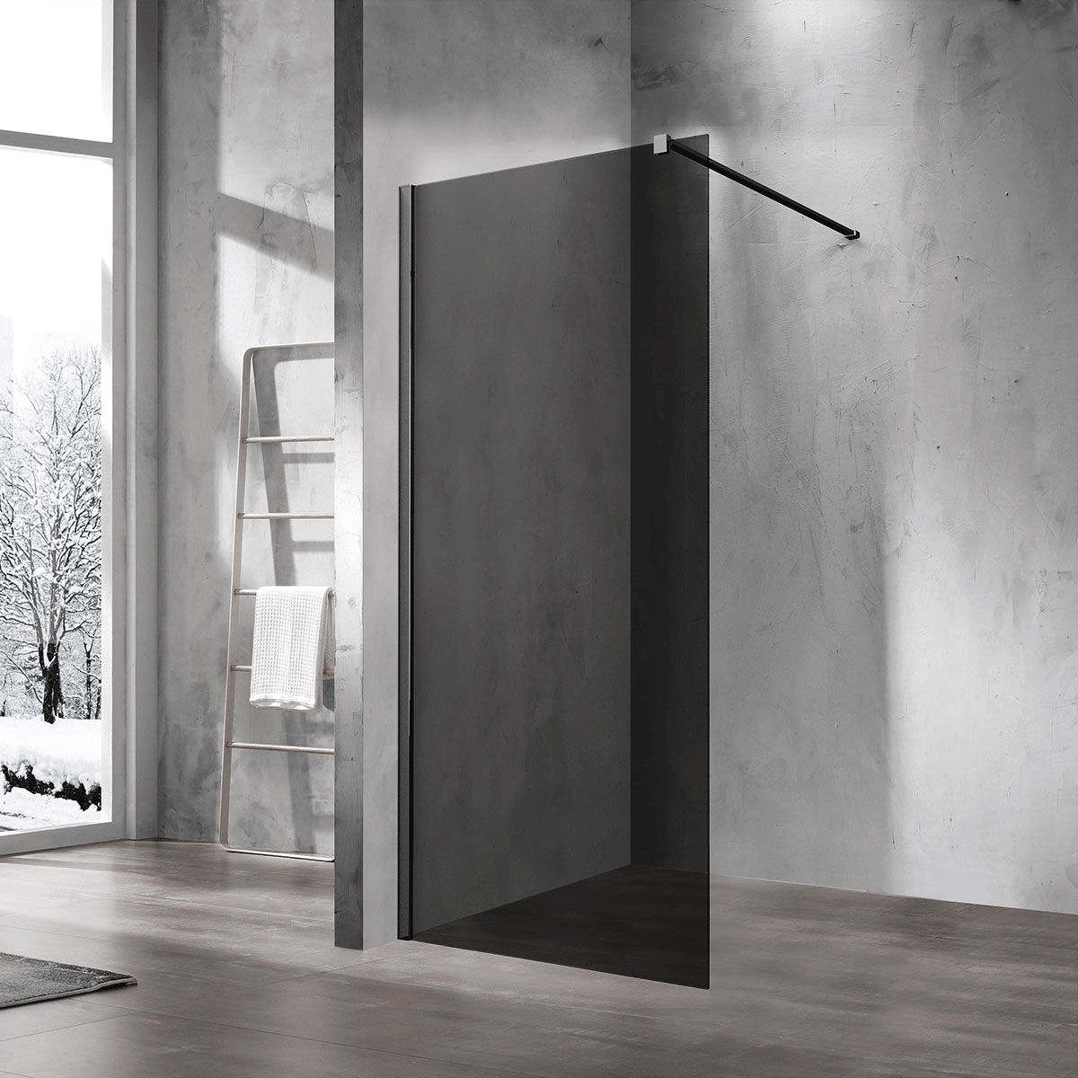 Душевая перегородка Vincea Walk-In VSW-1H120CGB 120х200 профиль черный, стекло тонированное