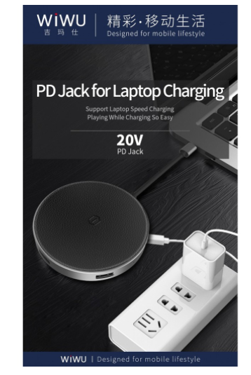 Адаптер Wiwu Apollo USB-C 5 в 1 на USB 3.0/3xUSB 2.0/Wireless Charging 5W (A641WC) (Silver)