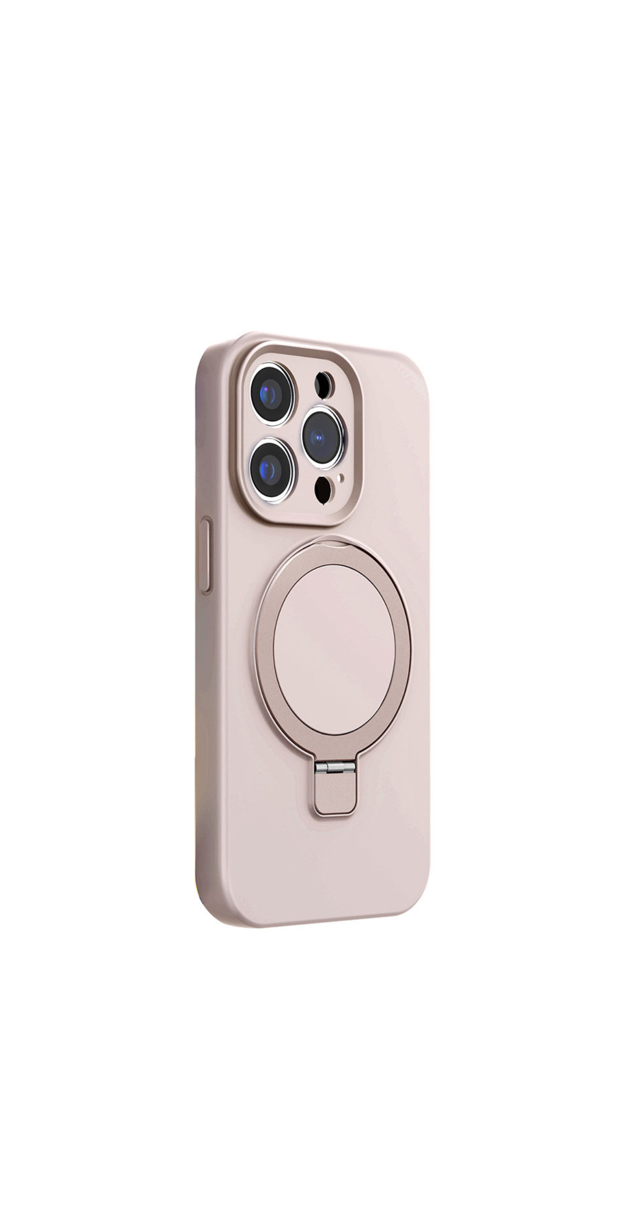 Чехол-накладка J-Case Magsafe для iPhone 16 Pro Max (кольцо-держатель/силиконовый) (розовый)