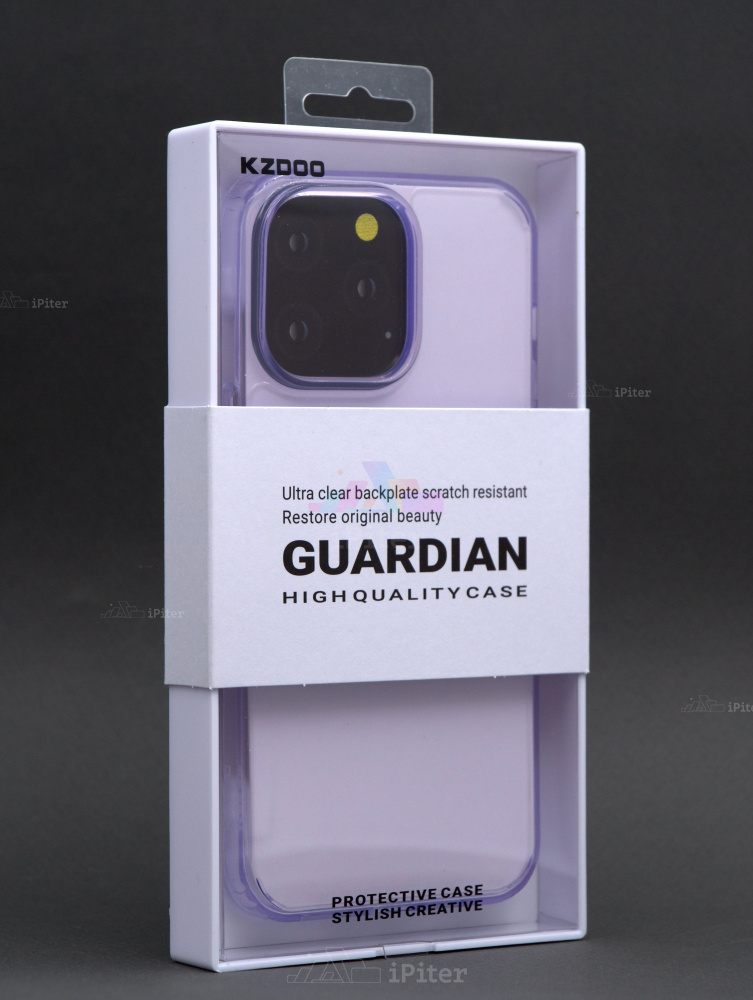   AppleAvenue Чехол-накладка Kzdoo Guardian Case для iPhone 14 Pro Max пластиковый (прозрачно-фиолетовый)