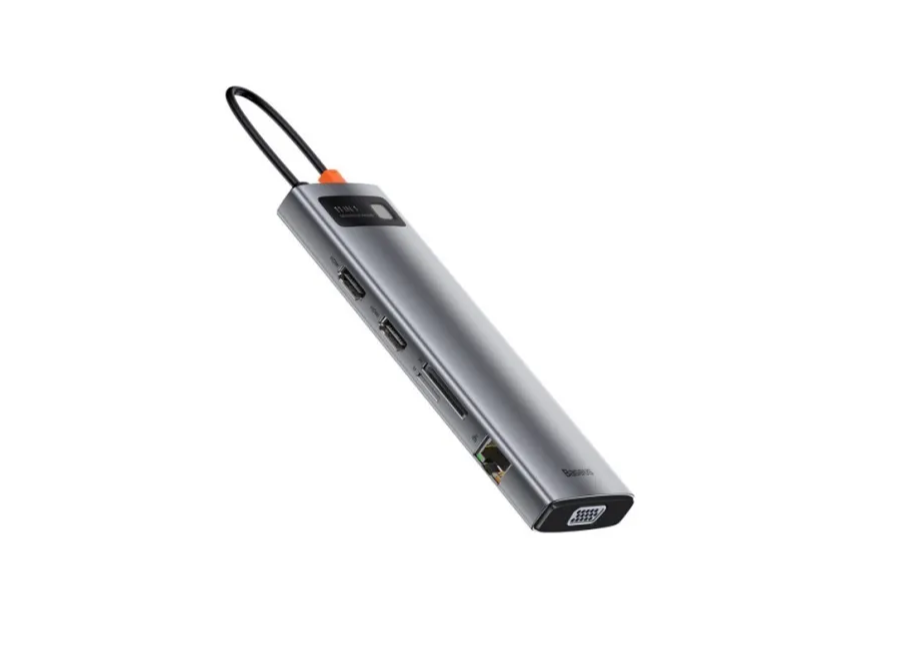 Адаптеры и переходники  AppleAvenue Адаптер Baseus Metal Gleam Series Multi-functional 11 в 1 Type-C HUB (CAHUB-CT0G) (Space Gray)