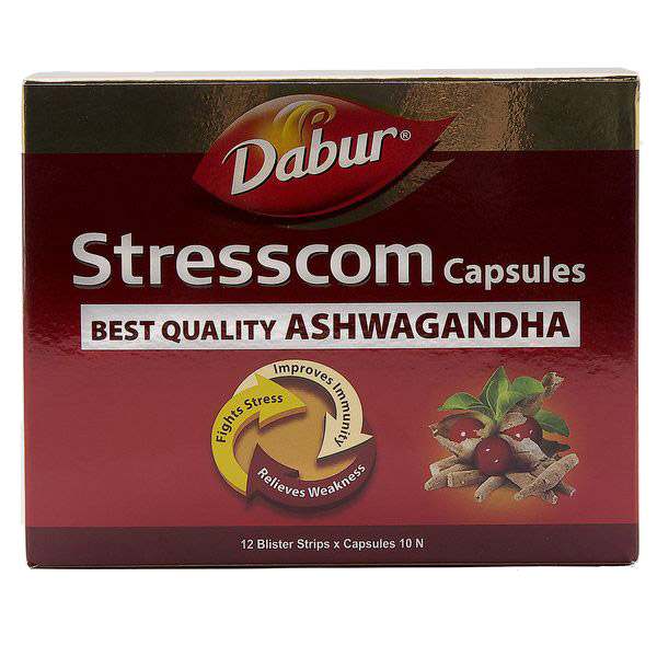 Индийские Продукты Капсулы Стреском Ашваганда (Stresscom Ashwagandha) Dabur | Дабур 120 капс