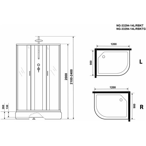 Душевая кабина Niagara NG-33294-14LBKT