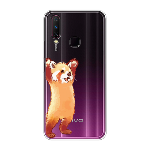 Силиконовый чехол Красная панда в полный рост на Vivo Y17 / Виво