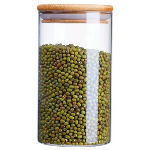 KIMBERLY Стеклянный сосуд для хранения с деревянной крышкой, 200