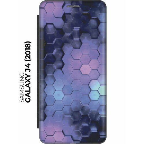 Чехол-книжка Сиреневые соты на Samsung Galaxy J4 (2018) / Самсунг Джей 4 (2018)