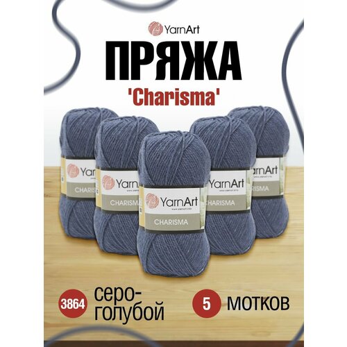 Пряжа для вязания YarnArt 'Charisma', 100г, 200м (75% шерсть, 25% акрил) (3864 серо-голубой), 5