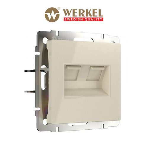 Розетка для интернета двойная RJ-45 Werkel W1181103 слоновая кость