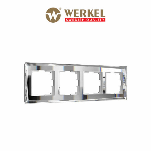 Рамка из стекла на 4 поста Werkel Diamant W0041220 зеркальный