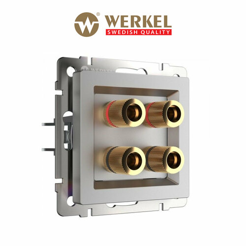 Акустическая розетка Werkel WL06-AUDIOx4 серебряный IP20