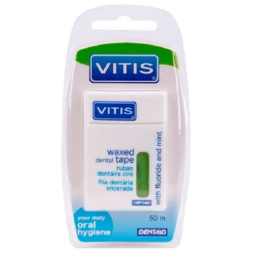 Dentaid Vitis Waxed Dental Tape with Fluoride and Mint, 27 г,