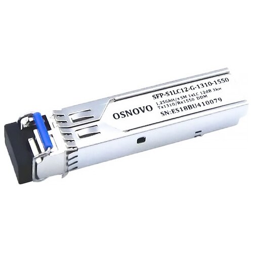 Трансиверы  Яндекс Маркет Модуль SFP OSNOVO SFP-S1LC12-G-1310-1550 до 1.25 Гбит/c, LC/