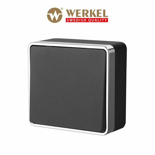 Проходной накладной выключатель/переключатель одноклавишный Werkel Gallant W5012035 черный/хром