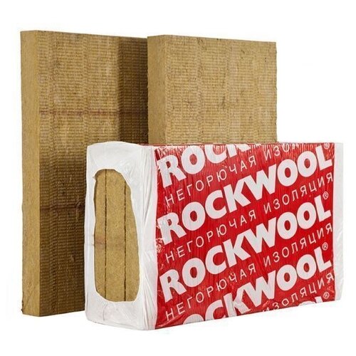 Минеральная вата Каменная вата Rockwool Фасад Баттс Оптима 1000x600х50мм 6 шт