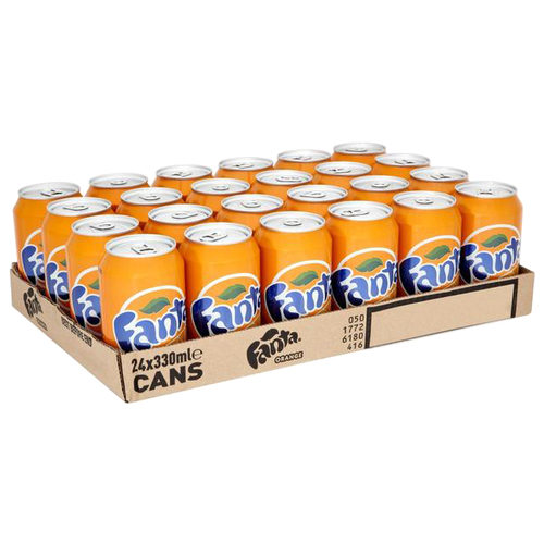 Газированный напиток Fanta, 0.33 л, металлическая банка, 24