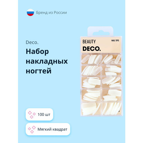 Набор накладных ногтей `DECO.` BASE мягкий квадрат 100