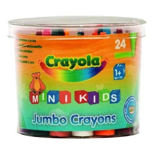 Мелки Crayola восковые для малышей в бочонке, 24 цв.