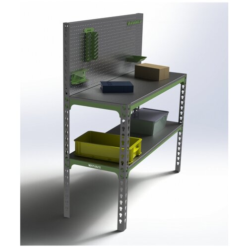 Стол-верстак 950х1700х500 (одна полка) + перфопанель с компл