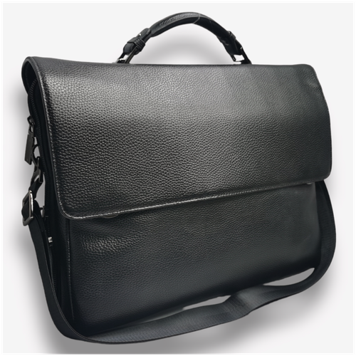 Портфель натуральная кожа, зернистая фактура, на молнии, отделение для